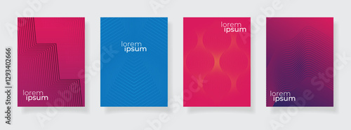 abstract gradient color pattern texture book cover template set background business brochure design header