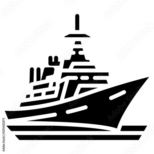 Naval Destroyer Vector Icon