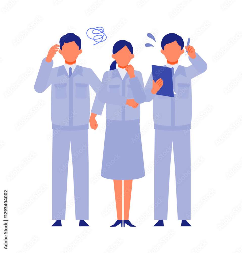 Concept for Problem Solving. work uniforms people cartoon character head collection set. People face profiles avatars and icons. Close up image of negative people. Concept for Problem Solving. work uniforms people cartoon character head collection set. People face profiles avatars and icons. Close up image of negative people.