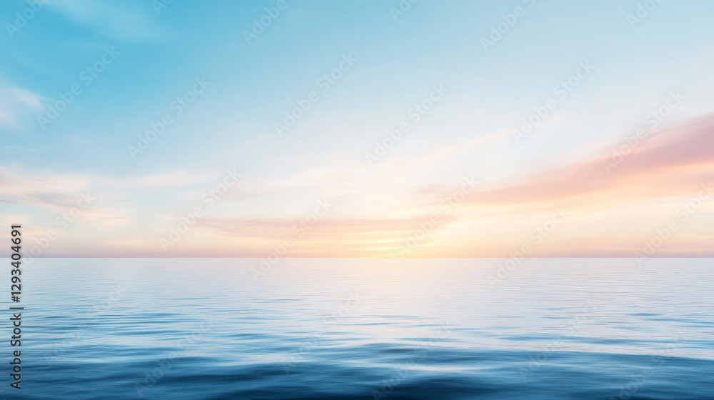Obraz premium Calm Ocean Water with Serenity and Beautiful Sky at Sunset