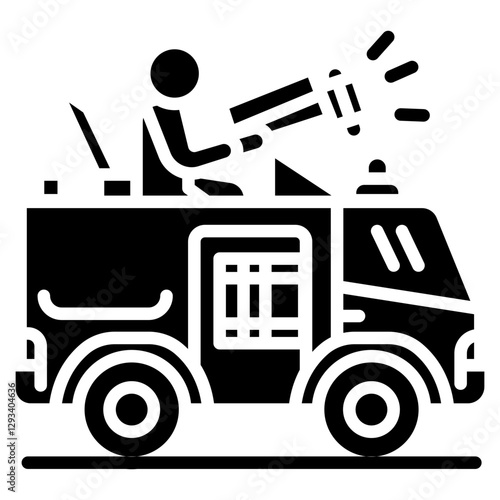 Riot Control Vehicle Vector Icon
