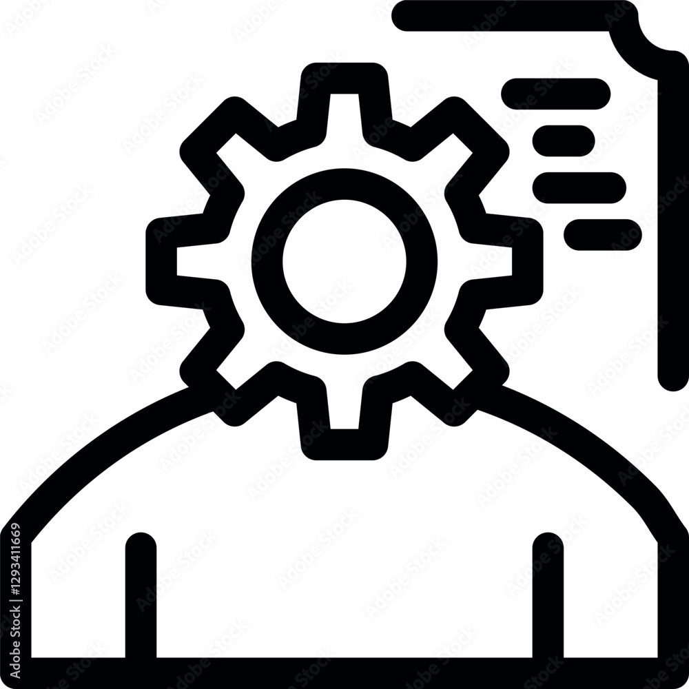 Document and control panel. Configuring document parameters. Vector linear icon isolated on white background