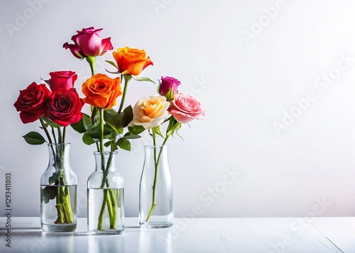 Wallpaper Mural Valentine's Day Rose Bouquet Silhouette: Elegant Floral Banner for Romantic Events Torontodigital.ca