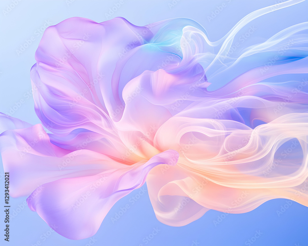 Fototapeta premium Abstract flowing fabric design in pastel colors. Possible use Wallpaper, background image