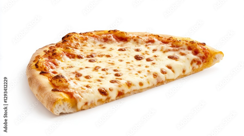 Delicious Cheese Pizza Slice on White Background for Food Lovers Delicious Cheese Pizza Slice on White Background for Food Lovers