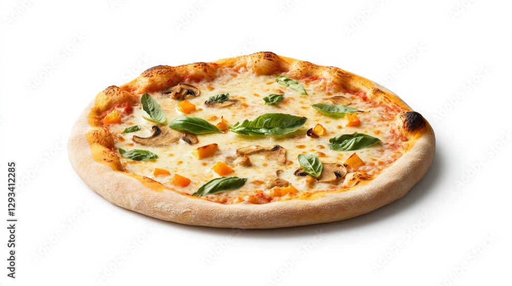 Classic Margherita Pizza with Fresh Basil and Colorful Toppings Classic Margherita Pizza with Fresh Basil and Colorful Toppings