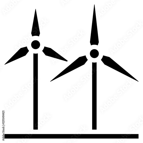 Wind Power Turbine Vector Icon