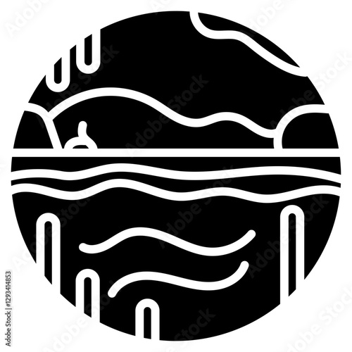 Underwater Cavern Vector Icon