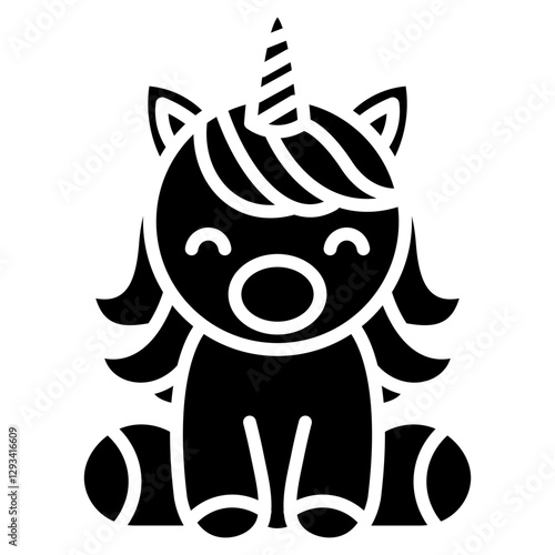Unicorn Plush Vector Icon