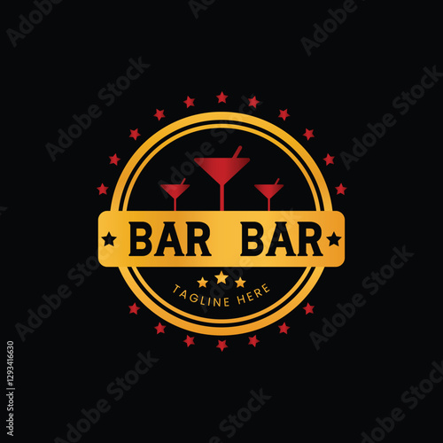 Bar logo design template
