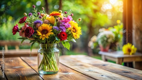 Vibrant Flowers in Glass Vase -  Candid Home Decor Photography
