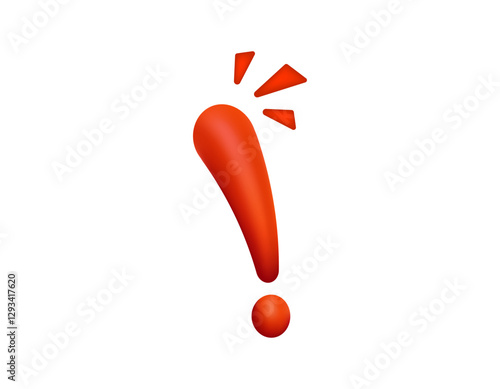 Bold red exclamation mark with burst details, symbolizing emphasis and urgency.