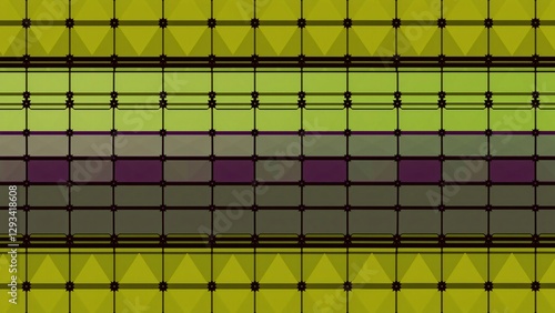Abstract Geometric Pattern in Olive Green, Purple, and Gray Tones