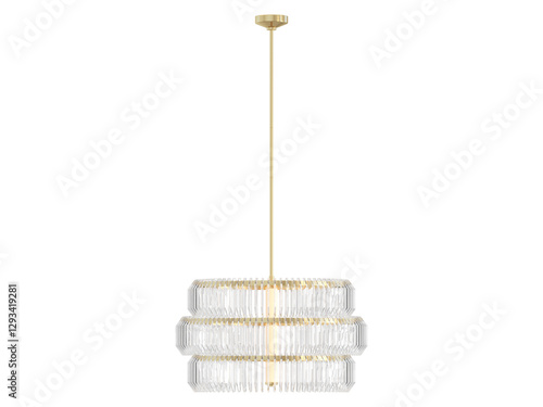 Killarney Layered Drum Chandelier - Elegant Lighting Fixture Against White Background