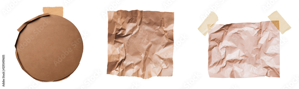 brown paper textures, isolated on white background brown paper textures, isolated on white background