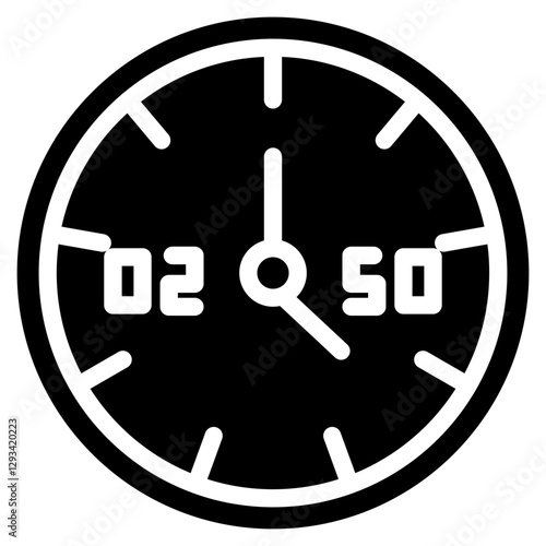 Soccer Extra Time Clock Vector Icon