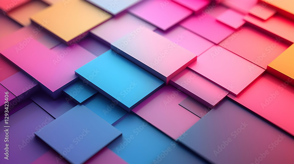 Colorful 3D Abstract Background of Cubes Colorful 3D Abstract Background of Cubes