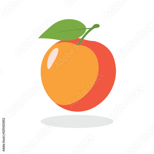 Peach icon. Isolated on white. Peach fruit. Vector Illustration on white background. Illustration of Peach Fruit Isolated on white
