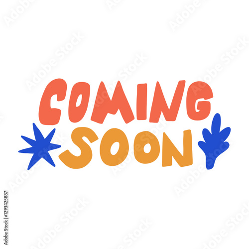 Funky Coming Soon Handdrawn Sticker