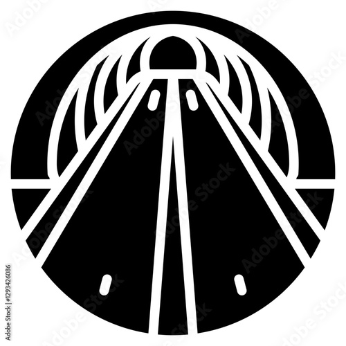 Tunnel Route Vector Icon