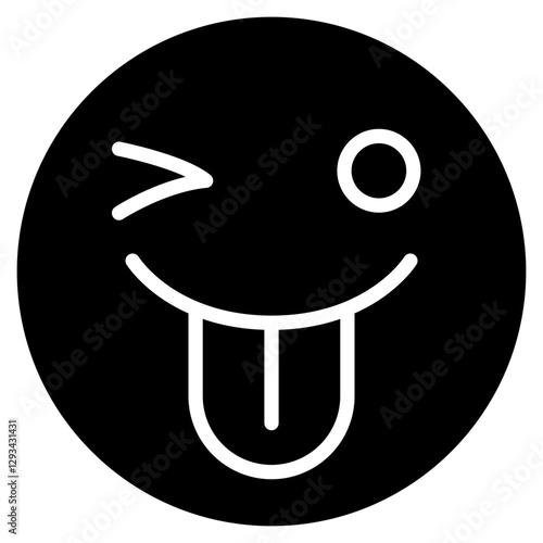 Winking Face with Tongue Vector Icon