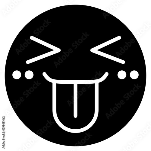 Squinting Face with Tongue Vector Icon