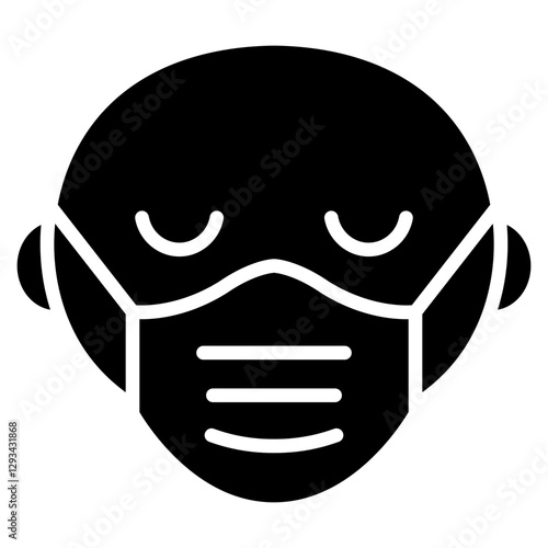 Face with Medical Mask Vector Icon
