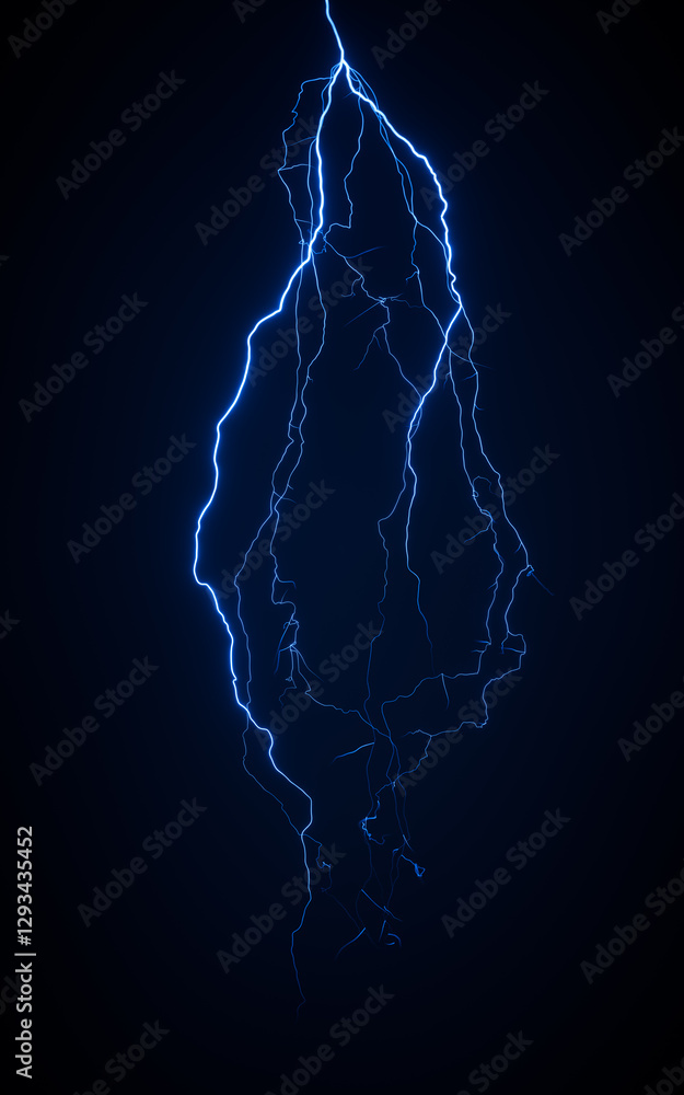Blue lightning with dark background, 3d rendering. Blue lightning with dark background, 3d rendering.