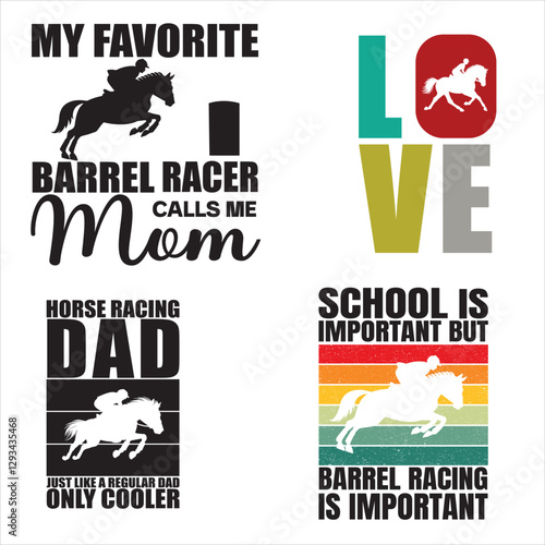 Horse Racing t-shirt design vector, horse rider illustration, Equestrian Quotes Design Bundle