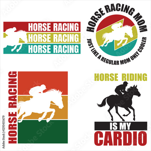 Horse Racing t-shirt design vector, horse rider illustration, Equestrian Quotes Design Bundle