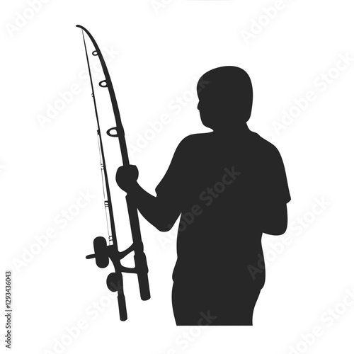 Fishing silhouette vector illustration