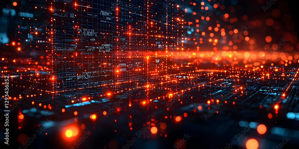 Abstract 3D Digital Network Background Abstract 3D Digital Network Background