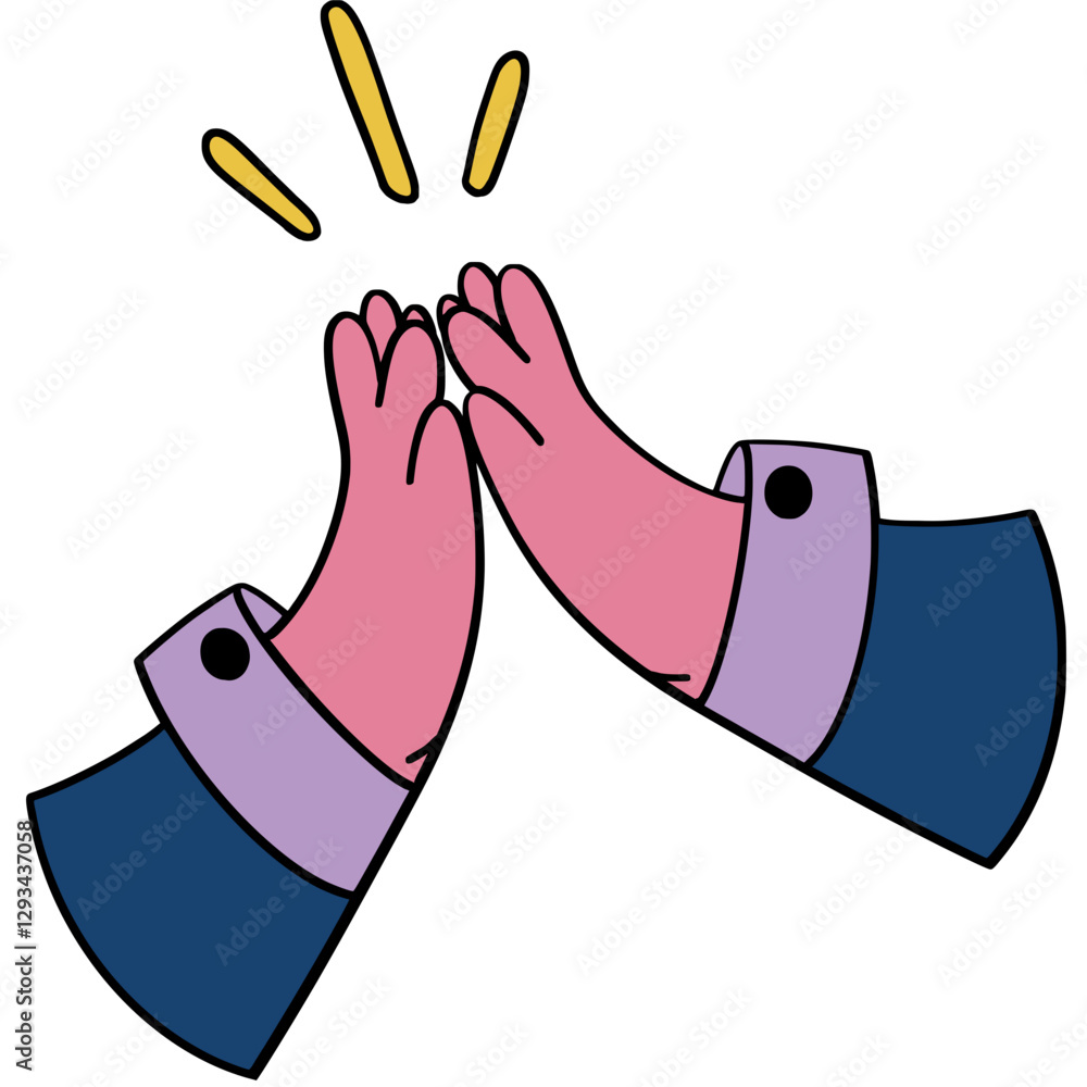 High Five Office Illustration