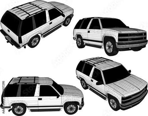 sketch vector illustration design of 4wd adventure family car vehicle for tour trip