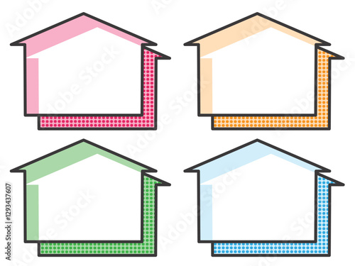 POPに使える漫画風囲み枠4種セット　上矢印　ドット（Affinity Designer版）