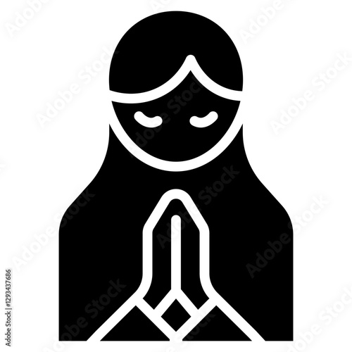 Women Praying Vector Icon