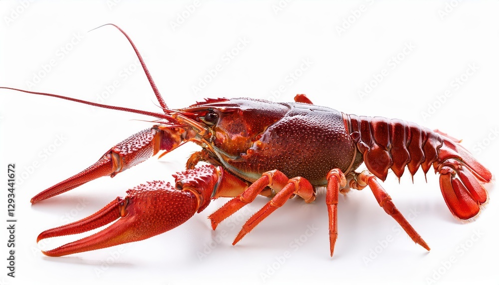 Crayfish Isolated on White Background Vivid Red Crustacean in Purest White Contrast, Perfect for Digital Art, Home Decor, or Design Inspiration Crayfish Isolated on White Background Vivid Red Crustacean in Purest White Contrast, Perfect for Digital Art, Home Decor, or Design Inspiration