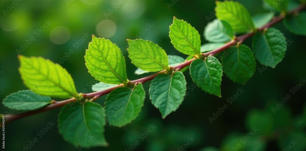High-angle shot of fresh green Salal branches on the ground, , branch, ground High-angle shot of fresh green Salal branches on the ground, , branch, ground
