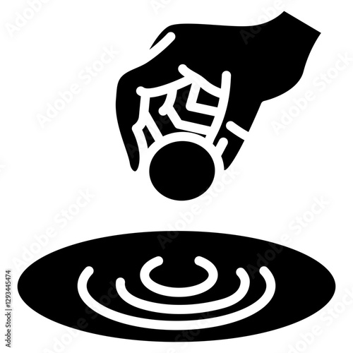 Rock Skipping Vector Icon