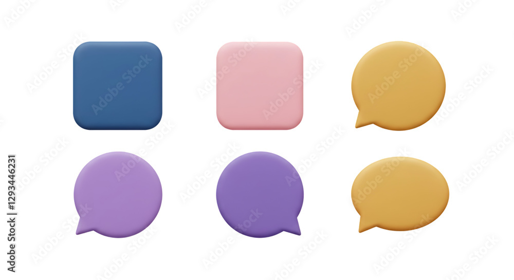 Colorful Speech Bubbles and Rectangles Arranged on a Black Background Colorful Speech Bubbles and Rectangles Arranged on a Black Background