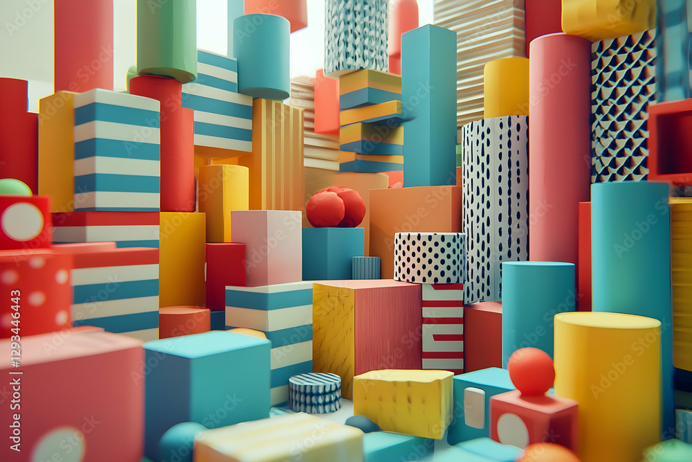 Colorful 3D Abstract Block Background Colorful 3D Abstract Block Background