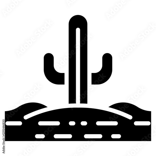 Cactus on Sand Vector Icon