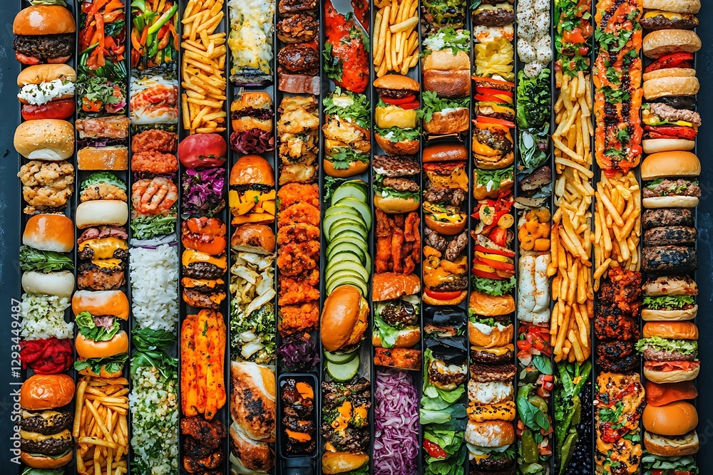 Fototapeta premium Diverse Burger & Sides Feast