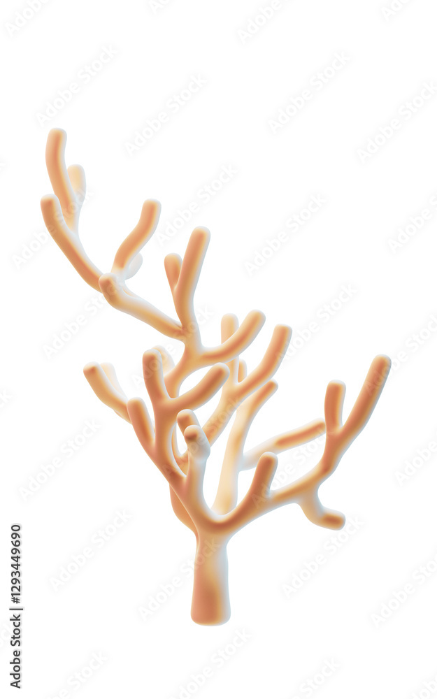 Fototapeta premium Coral underwater with cartoon style, 3d rendering.