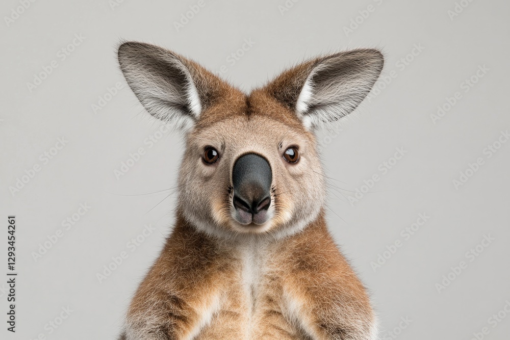 Fototapeta premium Unique close-up of kangaroo showcasing expressive eyes and soft