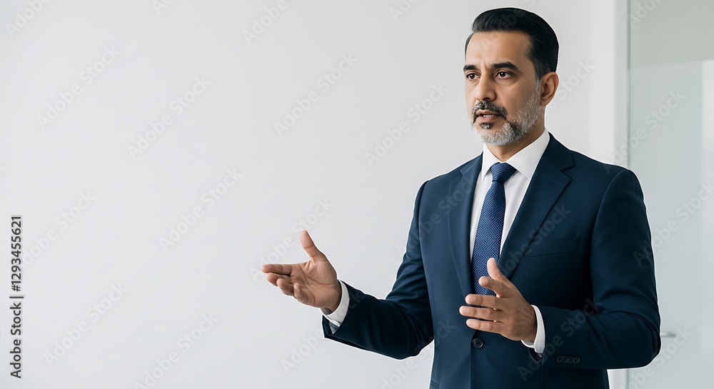 Confident Businessman Giving a Presentation Confident Businessman Giving a Presentation