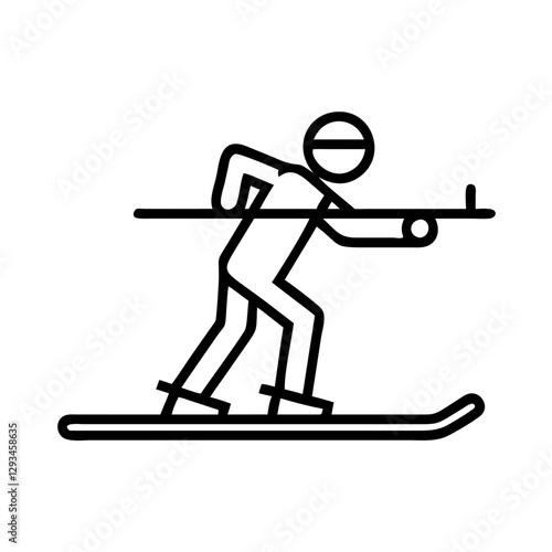 biathlon icon, biathlon line art - simple line art of biathlon, perfect for biathlon logos and icons