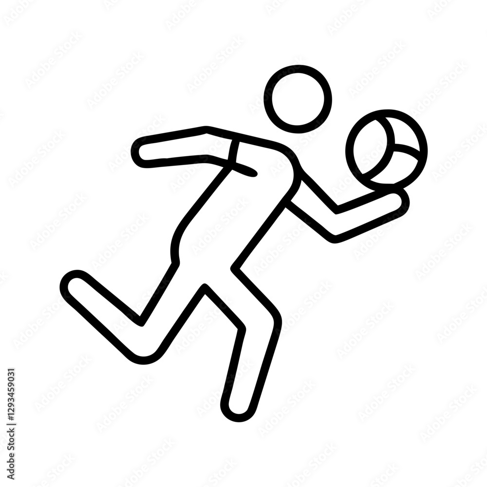 handball icon, handball line art - simple line art of handball, perfect for handball logos and icons handball icon, handball line art - simple line art of handball, perfect for handball logos and icons