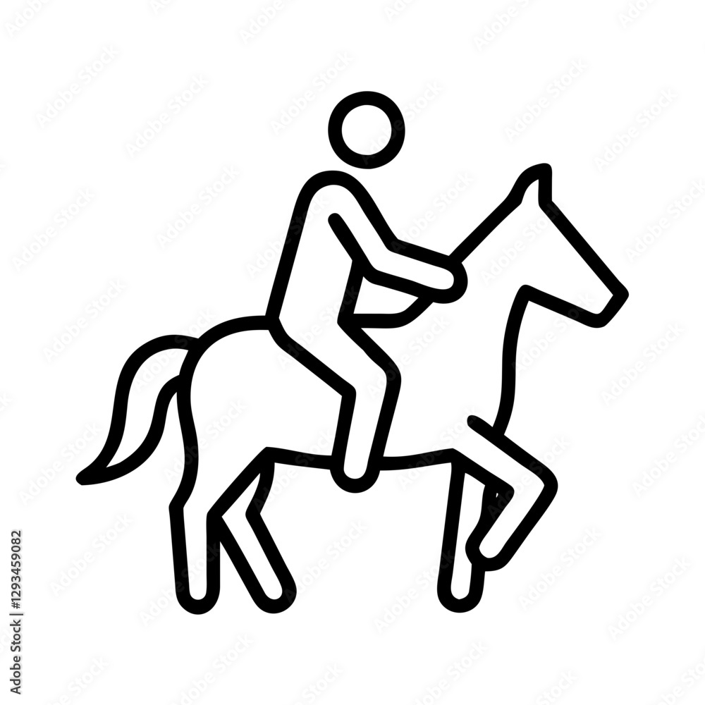 horse riding icon, horse riding line art - simple line art of horse riding, perfect for horse riding logos and icons horse riding icon, horse riding line art - simple line art of horse riding, perfect for horse riding logos and icons