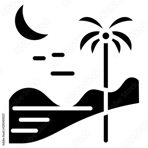 Monsoon Evening Vector Icon